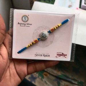 Exclusive Pure Silver "राधे" name Rakhi