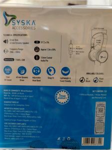 Syska HS500 Headband with mic Jet black 1 year warranty
