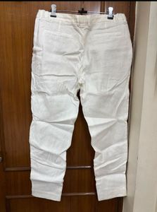 Zara Men's White Linen Pants
