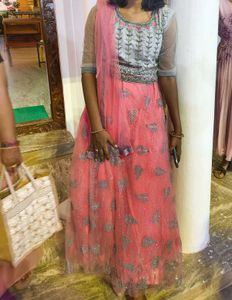 Pink &amp; Silver Lehenga