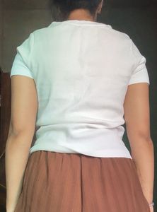Classic Ribbed White T-Shirt