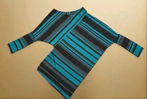 Asymmetrical Striped Tunic Top
