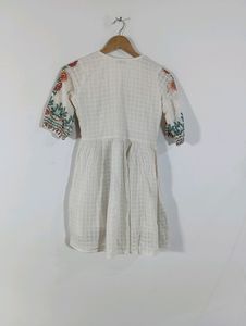 White Embroidered Casual Top (Women)