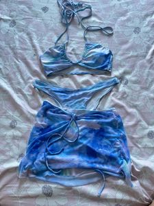 Blue Tie-Dye Bikini Set