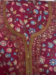 Embroidered pink Kurta Set