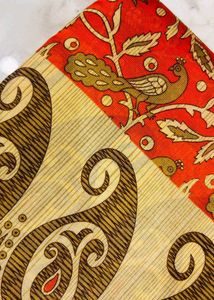 Vibrant Peacock Print Dress Material