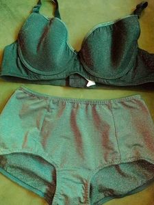 Blue Glitter Bra N Panty Set