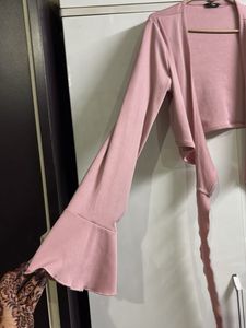 Pink Tie-Front Top