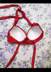 Red Halter Bikini Set