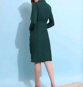 Emerald Green Ruched Blazer Dress