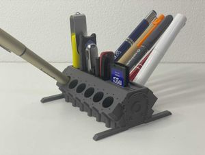 V12 Engine Block Pen Holder black colour 3d print