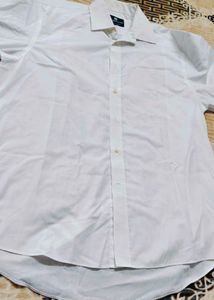 Dehavilland Men White Cotton Mix Regular Fit Shirt