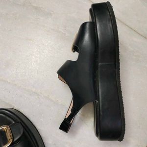 Stylish Black Platform Sandals