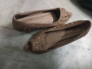 Glittery Open Toe Heels
