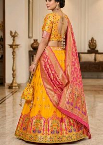 Mustard Yellow Banarasi Lehenga- Festive Royalty