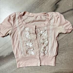 Cute Pink Top with Bows