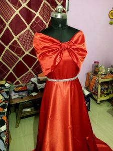 Red Formal Gown with Bow