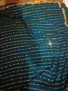 Stunning Teal Embellished saree