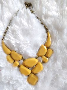 Chunky Yellow Statement Necklace