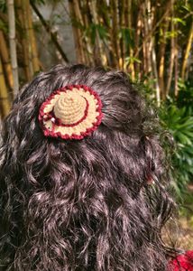 Crocheted Mini Hat Hair Clip