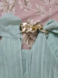 Vero Moda Mint Green Pleated Top