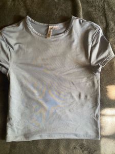 Light Blue Crop Top T-Shirt