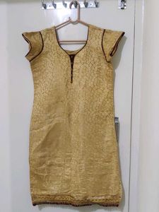 Elegant Gold Brocade Kurta