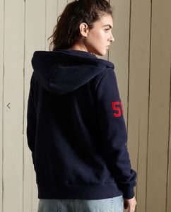 Superdry Navy Hoodie with Red Logo NWT