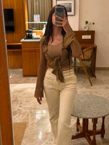 Chic Chain Detail Wide-Leg Jeans