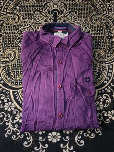 Men's Purple Casual Button-Up Shirt