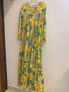 Floral Tiered Yellow Dress