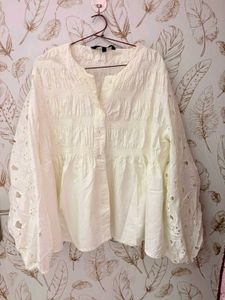 Vero Moda white Eyelet Detail Blouse