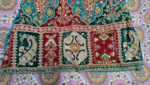 Embroidered Teal Kurta Set with Palazzo(bust32-34)