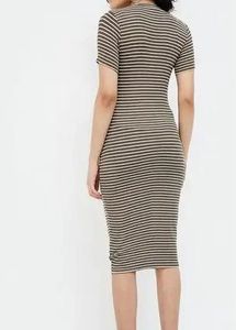LIFESTYLE’s Ginger - Striped Ribbed Midi Dress