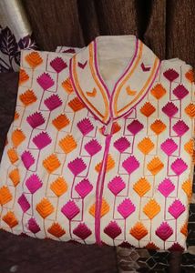 Embroidered khadi cotton Kurta...