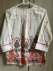 Printed Cream Kurta