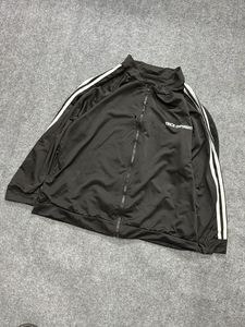 Black Track Jacket with White Stripes