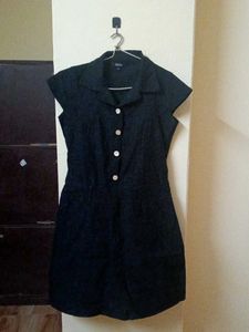 Chic Black Button-Up Mini Dress