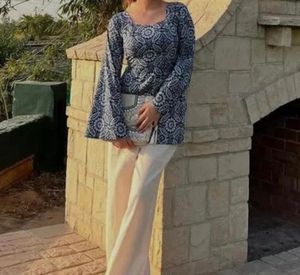 Boho Print Bell Sleeve Kurta