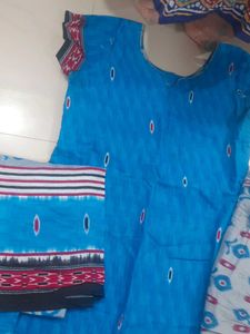 Blue Cotton Kurta Set
