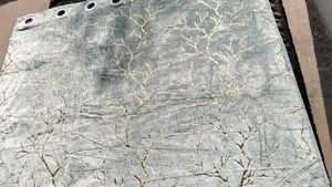 premium velvet leaf design door curtain