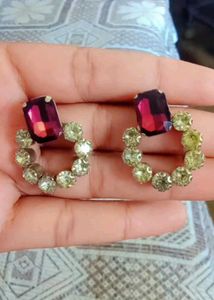 Stunning Gemstone Hoop Earrings