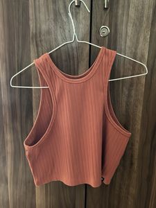 Decath Ribbed Crop Tank Top