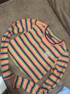 Colorful Striped Long Sleeve Top