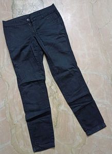 Black Semi Formal Cotton Lycra Blend Pants