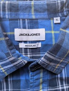 JACK&amp;JONES Blue Checkered Casual Shirt