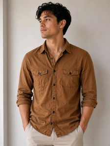 Men's Solid Cargo Shirt