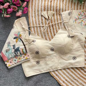 Embroidered Blouse with Sleeves