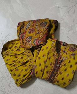 Yellow Floral Anarkali Kurta