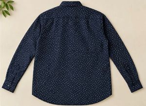 Men's Printed Navy Blue Shirt